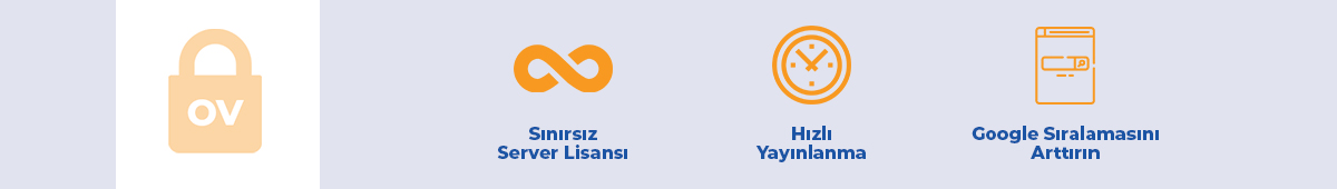 Organizasyon Doğrulama Sertifikaları(OV SSL) açıklama bannerı
